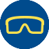 Safety goggles icon, which signifies the safety eyeware program contact with All About Eyes in Illinois
